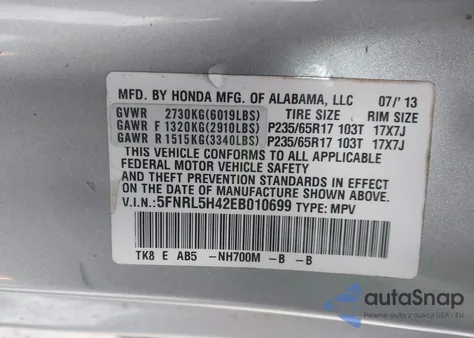 2014 Honda Odyssey Ex from USA, damaged, VIN 5FNRL5H42EB010699